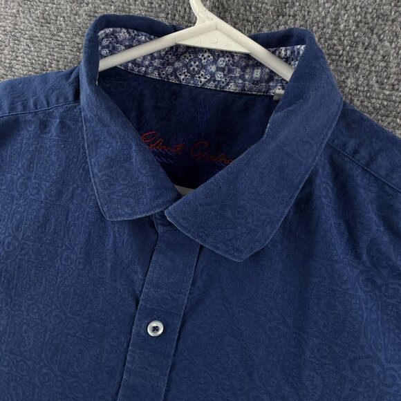 Robert Graham Blue 2XL Classic Fit Button Up Shirt Cotton Long Sleeve Paisley - Picture 8 of 14
